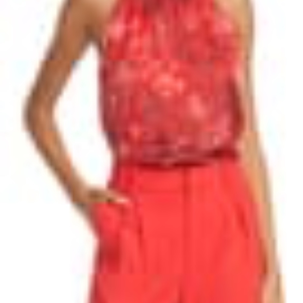 Alice And Olivia Ingrid Floral Print Halter Top/Bl - Picture 4 of 5